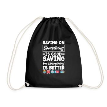 Lustiges Extrem Couponing Coupon Geschenk - Turnbeutel - Schwarz - Vorne