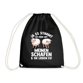 Landwirt Schäfer Bauernhof Schafe - Turnbeutel - Schwarz - Vorne