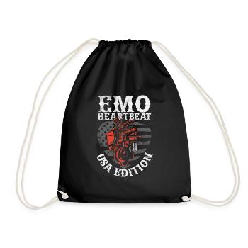 Emoticon Emo Heartbeat USA Edition Emocore - Turnbeutel - Schwarz - Vorne