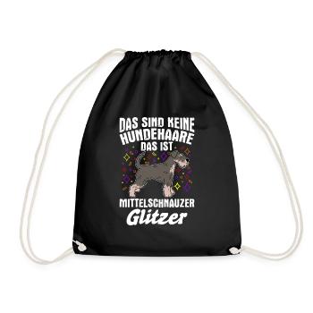 Mittelschnauzer Gassi Hundefan Hundebesitzer Hunde - Turnbeutel - Schwarz - Vorne