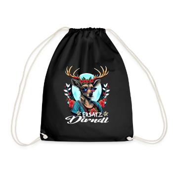 Tracht & Trachten Hirsch Ersatz Dirndl - Turnbeutel - Schwarz - Vorne