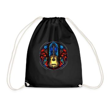 Conception de guitare en mosaïque de verre - Art de guitare unique - Sac de sport léger - noir - Devant