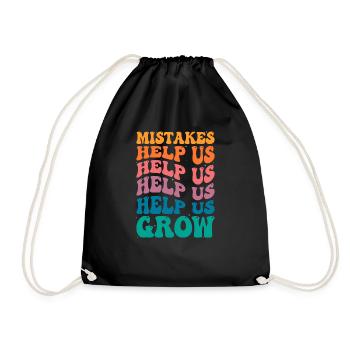 Groovy Growth Mindset - Les erreurs nous aident à grandir - Sac de sport léger - noir - Devant