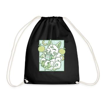 Kitsune Japan Anime Kawaii Melonenmilch - Turnbeutel - Schwarz - Vorne