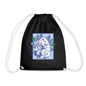 Kitsune Japon Anime Kawaii Blueberry - Sac de sport léger - noir - Devant
