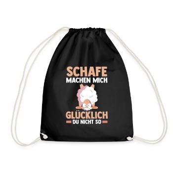 Landwirt Schäfer Bauernhof Schafe - Turnbeutel - Schwarz - Vorne