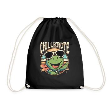 Relaxed Turtle Chill Toad - Drawstring Bag - black - Front
