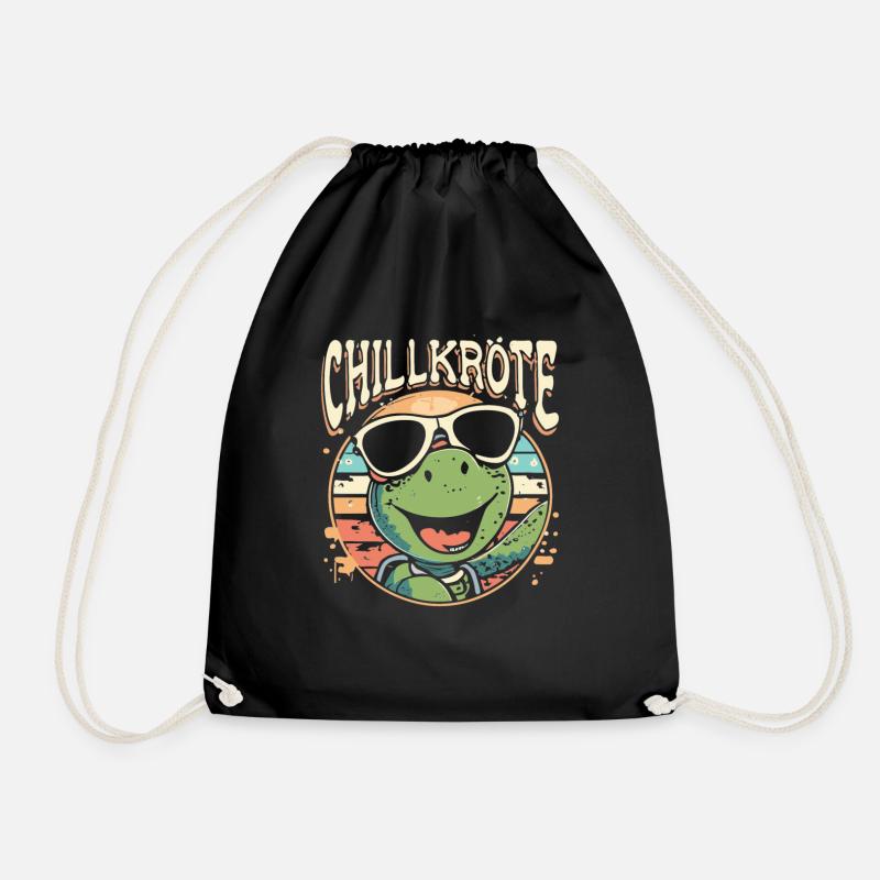 Relaxte Schildkröte Chillkröte - Turnbeutel - Schwarz