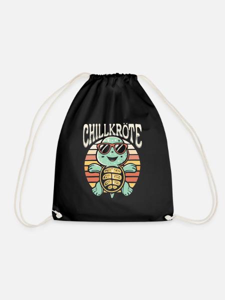 Relaxte Schildkröte Chillkröte - Turnbeutel - Schwarz