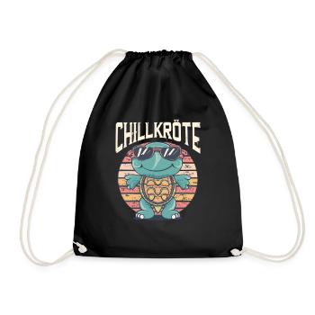 Relaxed turtles Chill toad - Drawstring Bag - black - Front
