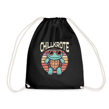 Relaxed turtles Chill toad - Drawstring Bag - black - Front
