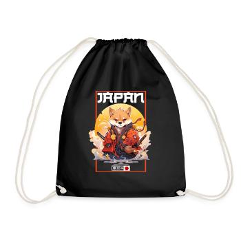 Asia Corki Japanese Samurai Samurai - Drawstring Bag - black - Front
