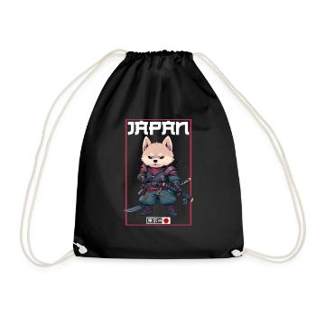 Asia Corki Japanese Samurai Samurai - Drawstring Bag - black - Front