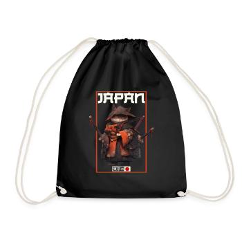 Asia Cat Japanese Samurai Samurai - Drawstring Bag - black - Front