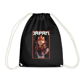 Asia Corki Japanese Samurai Samurai - Drawstring Bag - black - Front
