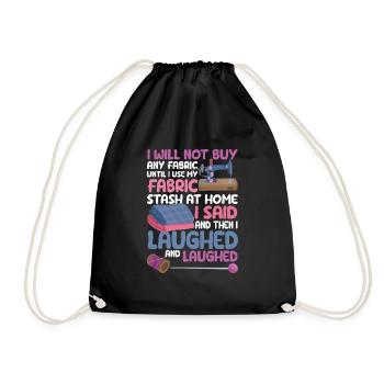 Je ne vais pas acheter une machine à coudre en tissu Drôle - Sac de sport léger - noir - Devant