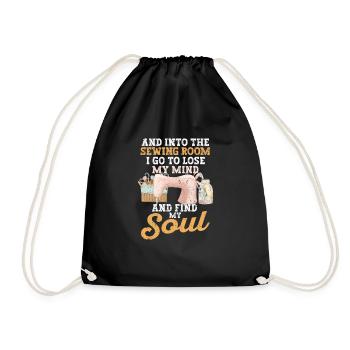 I go to the sewing room to my mind - Drawstring Bag - black - Front