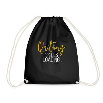 Quilting Skills Loading Funny Sewing Machine - Drawstring Bag - black - Front