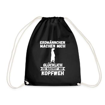 Erdmännchen - Turnbeutel - Schwarz - Vorne