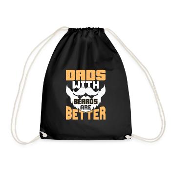 Dads With Beards Are Better Facial Hair Bearded Ma - Drawstring Bag - black - Front