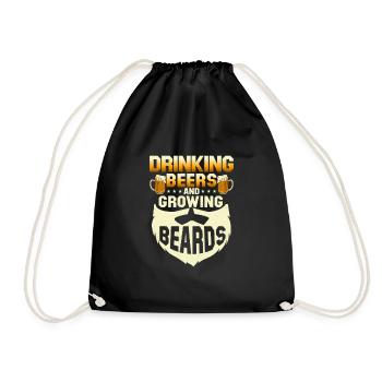 Bières à boire et barbe en croissance Ours à poils faciaux - Sac de sport léger - noir - Devant