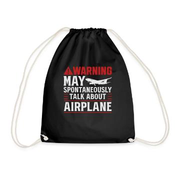 Avertissement peut spontanément parler d’avions - Sac de sport léger - noir - Devant