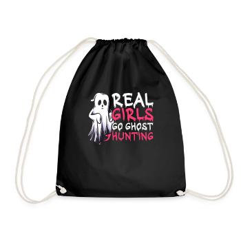 De vraies filles vont à la chasse aux fantômes Halloween - Sac de sport léger - noir - Devant