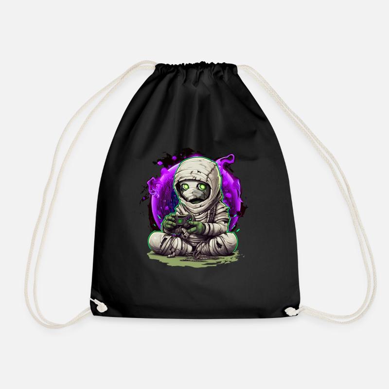 Gaming Halloween Zombie Mummy avec Controller Gamer - Sac de sport léger - noir