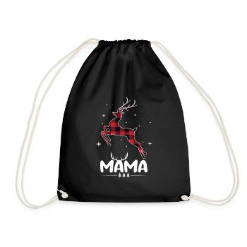 Red Plaid Renne Maman Noël Noël - Sac de sport léger - noir - Devant