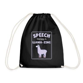 Speech Therapy Is Llamazing SLP - Drawstring Bag - black - Front