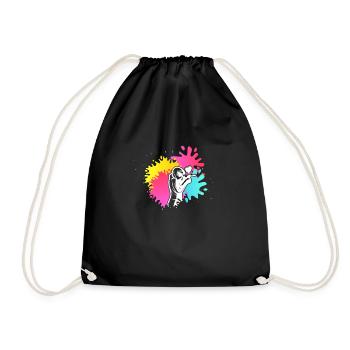 Paintball Femme Fille Éclaboussure de couleur Splash - Sac de sport léger - noir - Devant