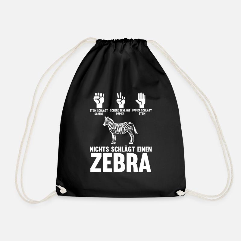 Zebra - Turnbeutel - Schwarz