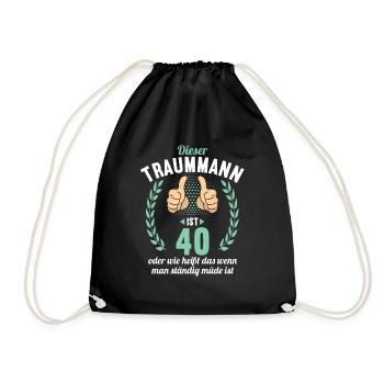 Dieser Traummann ist 40 Jahre 40 Geburtstag - Turnbeutel - Schwarz - Vorne