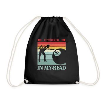 It Worked In My Head Billard Pool Billiard Player - Drawstring Bag - black - Front