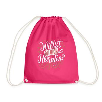 Willst du mich heiraten - Turnbeutel - Fuchsia - Vorne