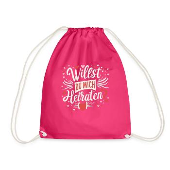 Willst du mich heiraten - Turnbeutel - Fuchsia - Vorne