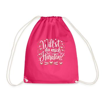 Willst du mich heiraten - Turnbeutel - Fuchsia - Vorne