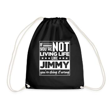 Jimmy Lustiger Spruch - Turnbeutel - Schwarz - Vorne
