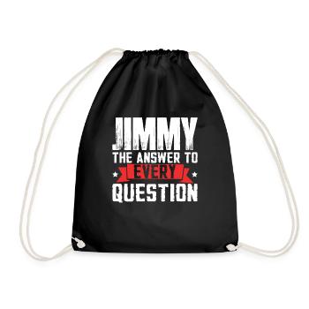 Jimmy: Die Antwort auf jede Frage - Turnbeutel - Schwarz - Vorne