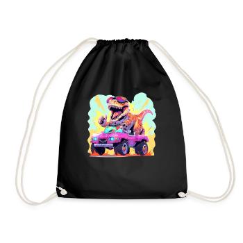 T-Rex conduit un camion monstre - Sac de sport léger - noir - Devant