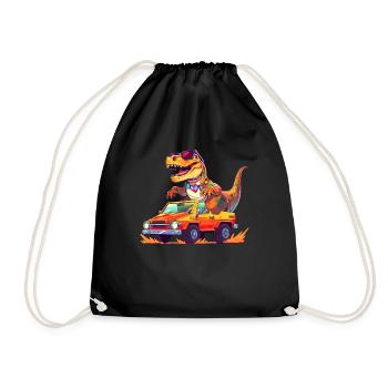 T-Rex conduit un camion monstre - Sac de sport léger - noir - Devant