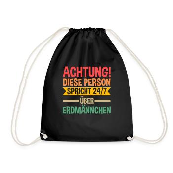 Erdmännchen - Turnbeutel - Schwarz - Vorne