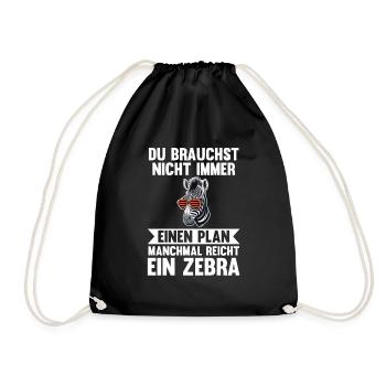 Zebra - Turnbeutel - Schwarz - Vorne