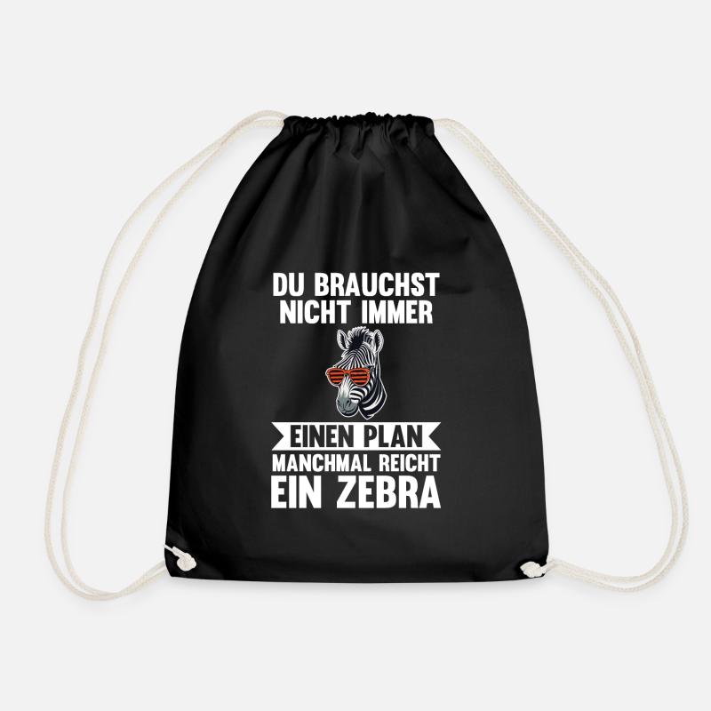 Zebra - Turnbeutel - Schwarz