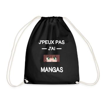 je peux pas j'ai mangas mangaka humour - Sac de sport léger - noir - Devant