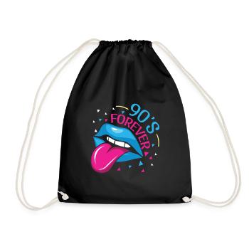 Vibe 90s Forever Carnival 90 Retro Party Year 1990 - Drawstring Bag - black - Front