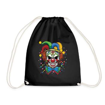 Dia De Los Muertos Creepy Clown Face Carnival - Drawstring Bag - black - Front
