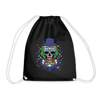 Creepy Clown Carnival Scary Dia De Los Muertos - Drawstring Bag - black - Front