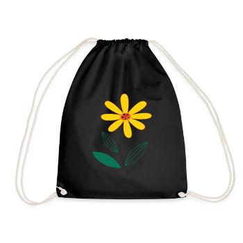 Gelbe Blume - Turnbeutel - Schwarz - Vorne