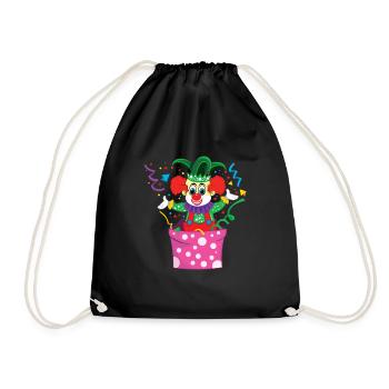 Carnival Clown Jester Circus Cute - Drawstring Bag - black - Front